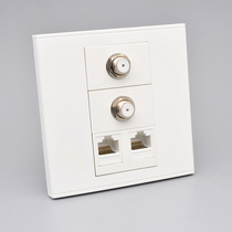 Dual-port Category 6 Gigabit network dual-port British F-head TV socket type 86 TV set-top box closed-circuit TV panel