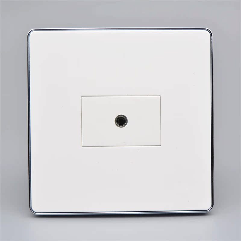 Type 86 concealed multimedia panel screwscrew wiring 3 5 audio panel single-hole headphone socket silver border