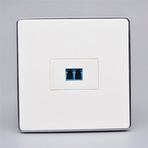 LC fiber panel 86 type silver edge dual-mode tail fiber coupler One light Solder Lip Flange network Wall socket