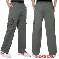 Quần bốn dây nam liền quần Slim cotton nhiều túi thun thun thường xuyên quần nam quần ngoài trời quần áo thể thao nam