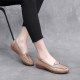 Spring and Autumn Leather Mom's Genuine Shoes Shallow Mouth Round Toe Flat Heel Leather Shoes Comfortable Soft Sole Middle-aged and Old Women's Shoes Casual Flat Leather Shoes