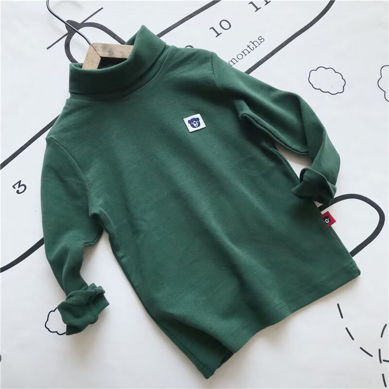 Mùa đông 2018 trẻ em mới to con dày cotton cổ cao chạm đáy áo chà nhám bông gạc bông thủy triều áo thun trẻ em giá sỉ