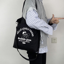  Bag female 2020 summer new trendy Korean version of the literary canvas bag large capacity ins wild student messenger bag