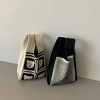 Небольшая сумка, портативная трикотажная сумка через плечо, барсетка, сумка на запястье