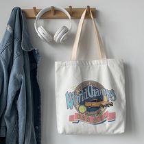  New net celebrity female tide large-capacity Korean version of Harajuku ulzzang canvas school bag Japanese cute student bag bag