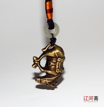 Imitation ancient Qing Dynasty gold list Antique Old Bronze Donkey Small Bronze Ware Ancient Play Bronze Ware Miscellaneous Collection Carry-on Pendant