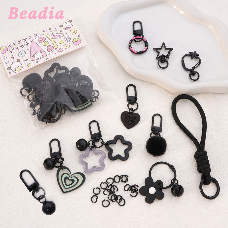 DIY Beaded Pendant Black Series Semi-Finished Handmade Accessory Material Kit Keychain Ring Hanging Buckle Phone Lanyard Chain DIY Beaded Pendant Black Series Semi-Finished Handmade Accessory Material Kit Keychain Ring Hanging Buckle Phone Lanyard Chain