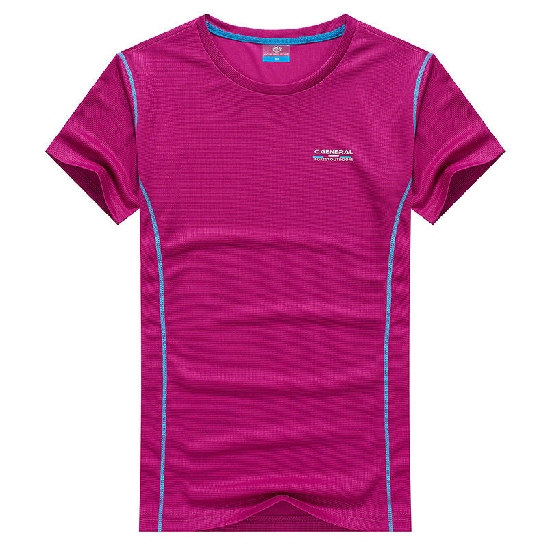Outdoor Short Sleeve Casual Sports Pure Color Speed Dry Clothing T-shirt Woman Hiking Quick Dry Big Size Breathable Perspiration