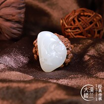 Authentic (Desert Loulan) Su Gong Xinjiang Hetian jade seed white jade Peony auspicious bird fidelity pendant