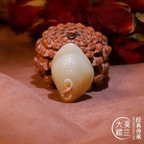 Authentic (Desert Loulan) Su Gong Xinjiang Hetian jade seed material White jade sole seed freehand smiling Buddha natural jade pendant