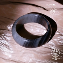 (Focus on quality)Desert Loulan collection Xinjiang Hetian jade bracelet seed blue and white bracelet inner diameter 58MM