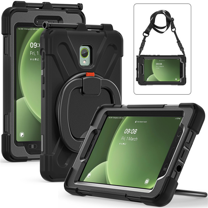 Suitable for Samsung Galaxy Tab Active5 5g Protective Case 8inch Leather Case Samsung X306B Protective Shell Shoulder Strap Portable Anti-Fall Rotating Protective Case Suitable for Samsung Galaxy Tab Active5 5g Protective Case 8inch Leather Case Samsung X306B Protective Shell Shoulder Strap Portable Anti-Fall Rotating Protective Case
