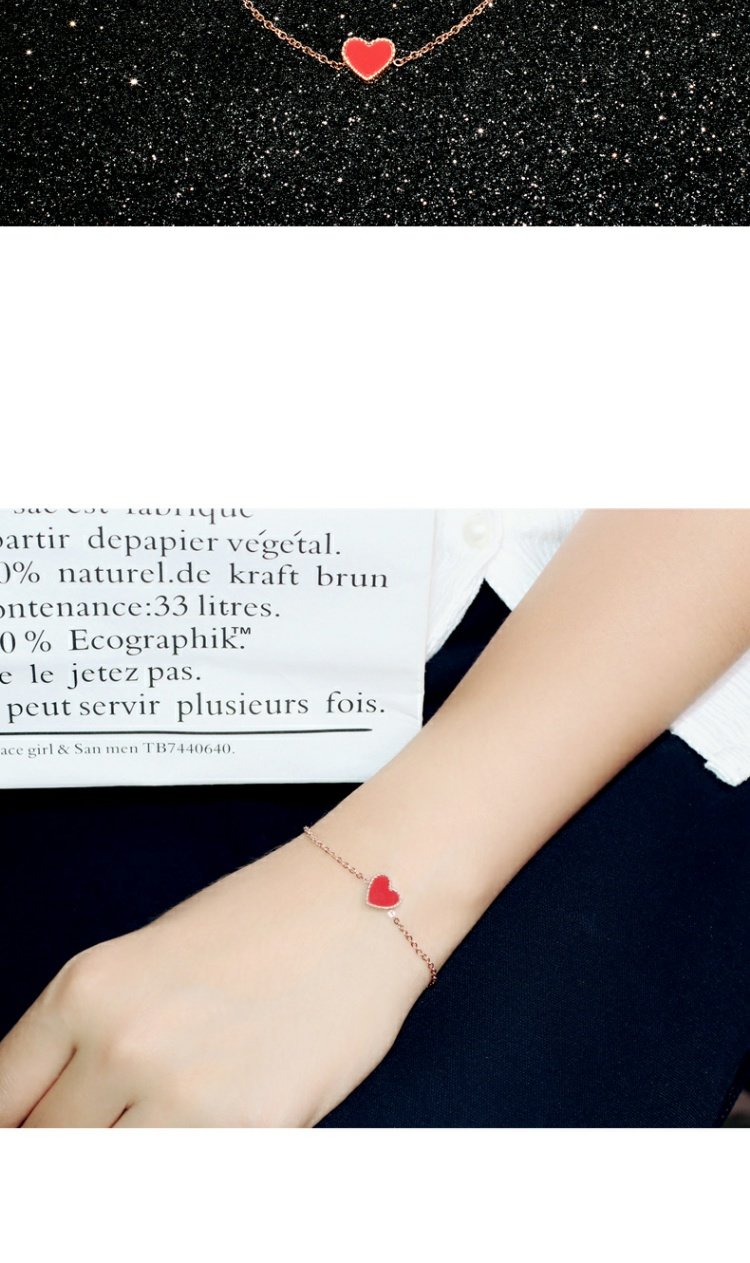 Thời trang Ouyaqi thép titan vàng hồng tình yêu vòng tay vòng chân màu vàng đào trái tim hình trang sức nữ quà tặng K011 vòng chân nữ đẹp
