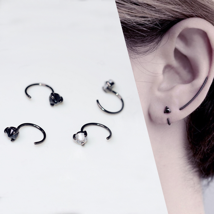 925tremella Decoration Single Drill Ear Bone Clip Earring No Hole Dual Purpose Female About 0206 925tremella Decoration Single Drill Ear Bone Clip Earring No Hole Dual Purpose Female About 0206