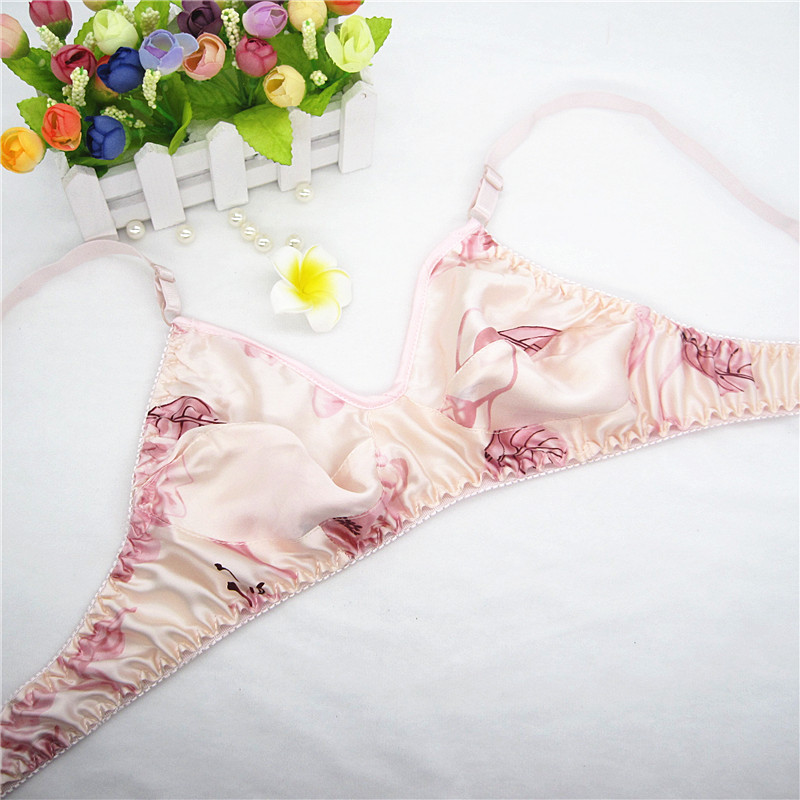 Spike đặc biệt cung cấp phụ nữ phần mỏng 100% silk silk bra hai mặt không có vòng thép chăm sóc sức khỏe đồ lót áo ngực áo ngực