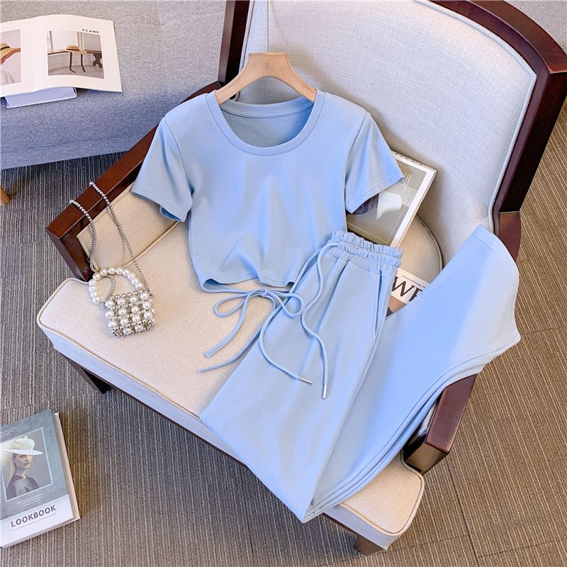Women's Long Pants 2026 New Summer Thin Suit, High-End Street Style, Petite Two-Piece Set, Lively and Salty Style, Gray Women's Long Pants 2026 New Summer Thin Suit, High-End Street Style, Petite Two-Piece Set, Lively and Salty Style, Gray