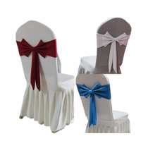 Hotel chair cover bow elastic decoration wedding wedding hotel stool chair cover chair back flower free tying ribbon