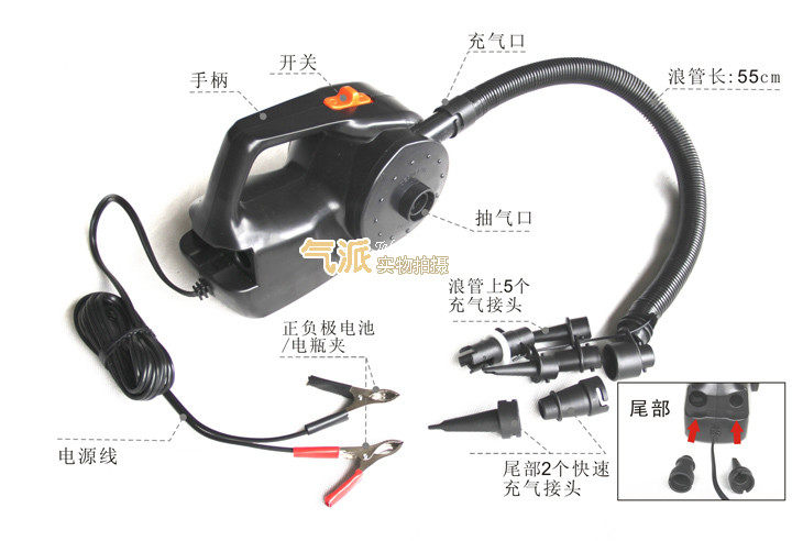 Насос 车载直流电动充气泵室户外橡皮艇钓鱼船冲气垫床沙水池加打气筒机 Other