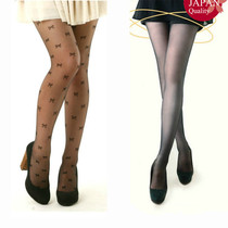 Clear cabin ~ Japanese system of long cylinder socks butterfly knot ultra-thin anti-desserts day tying with pants sock meat black 20D transparent