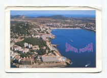 Spain Blank Large Old Postcard Majorca Santa Ponca Marina Top Crease