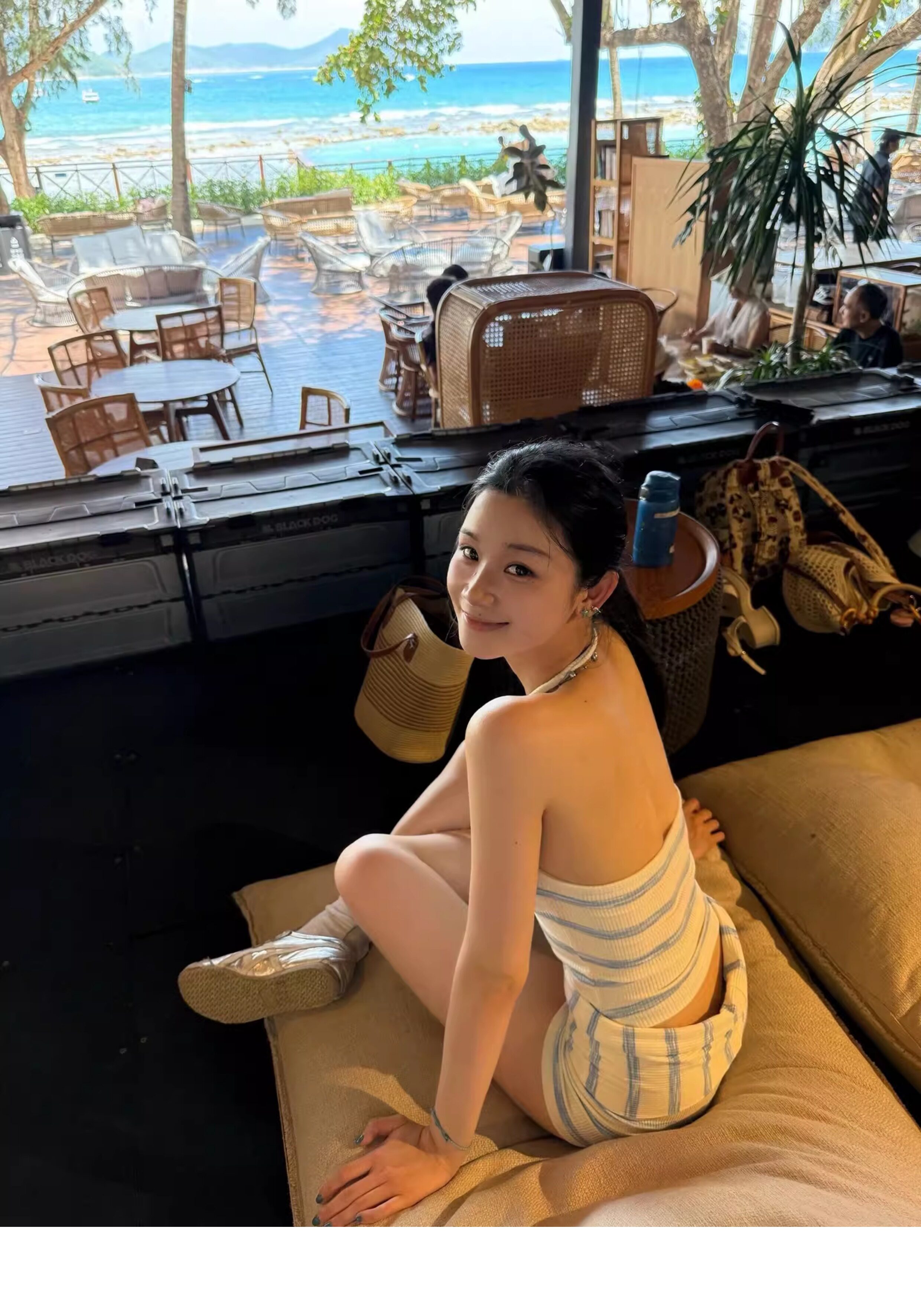 Сексуальный купальник, раздельный топ без лямок, высокая талия 