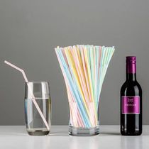 Disposable color strip bendable straws