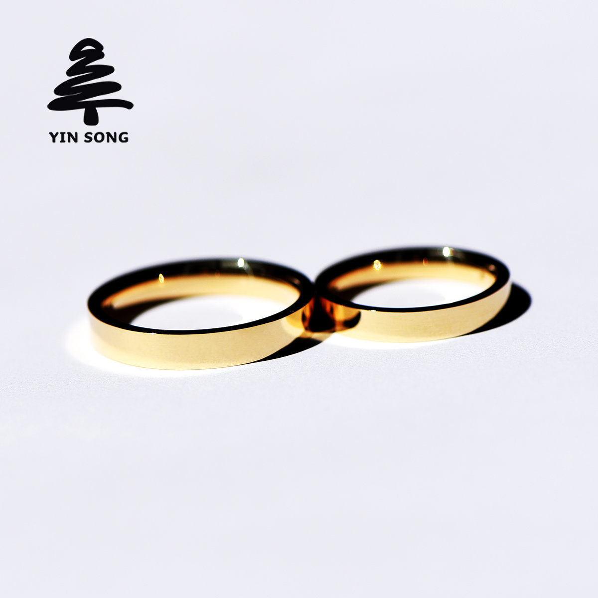 Silver Pine Corner K Yellow Edition Au750 Married Engagement Ring 18K Golden Couple Ring