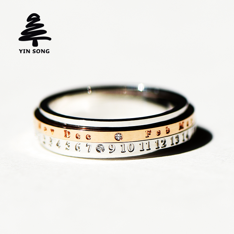 Time Ring Silver Pine Jewel Au750 Gold Gold Platinum Rose Gold Customized Men and Women Marriage Ring