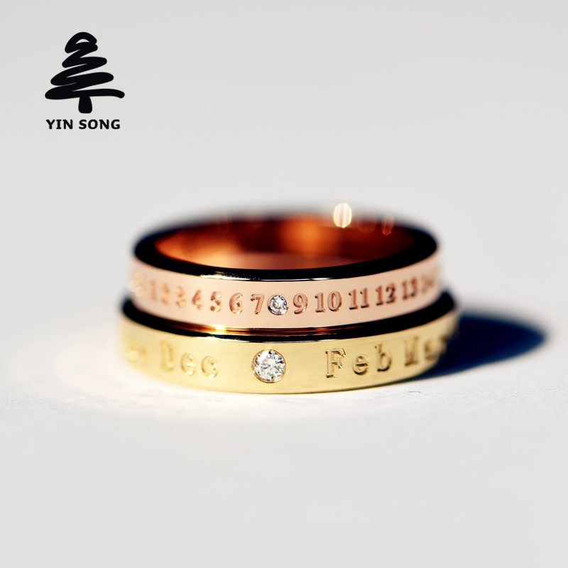 Customized Time Ring Au750 Diamond 18K Gold Rose Gold Platinum Memorial and Marriage Memorial