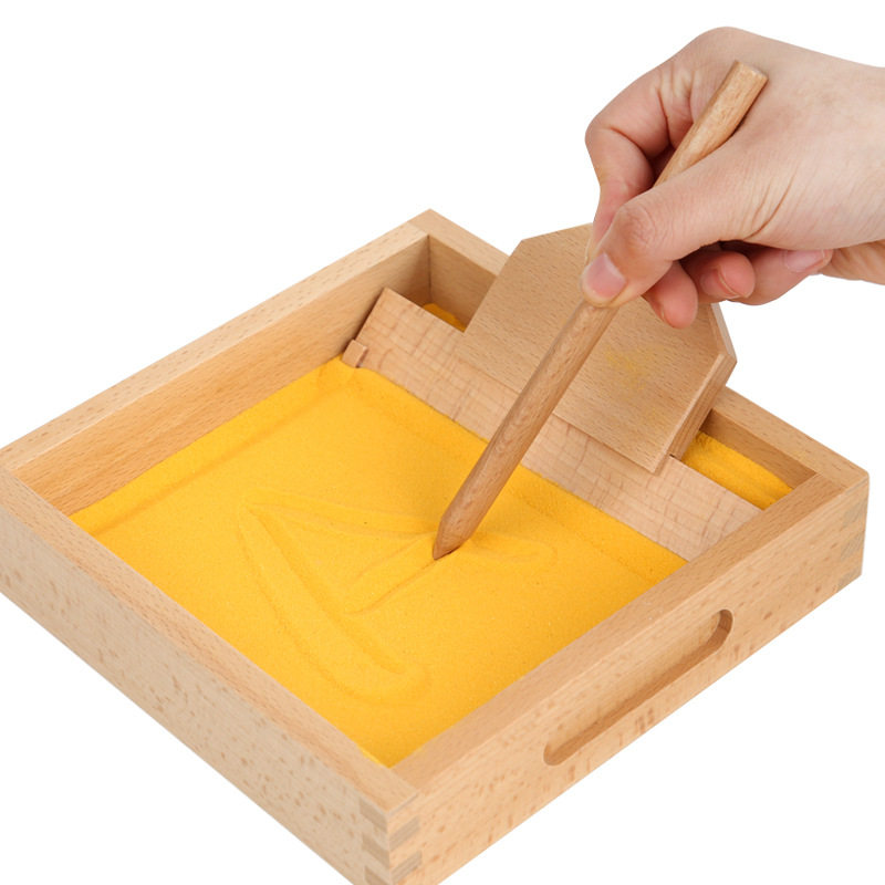 Montessori Kindergarten Teaching Aids Holding Pen Writing Practice Scratching Sandbox Practice Word Sand Plate Children's Text Symbol Sensitive Period