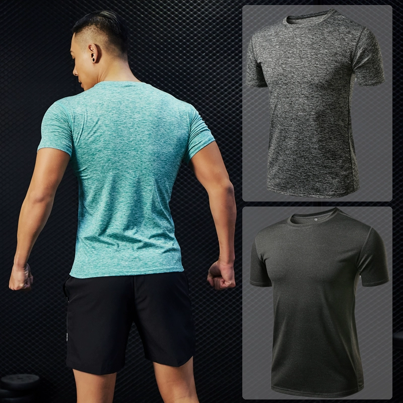 Thể thao mới t-shirt nam ngắn tay cổ tròn chạy áo sơ mi khô nhanh quần áo thoáng khí nửa tay quần áo thể dục áo sơ mi lỏng lẻo mùa hè áo tank top gym nam