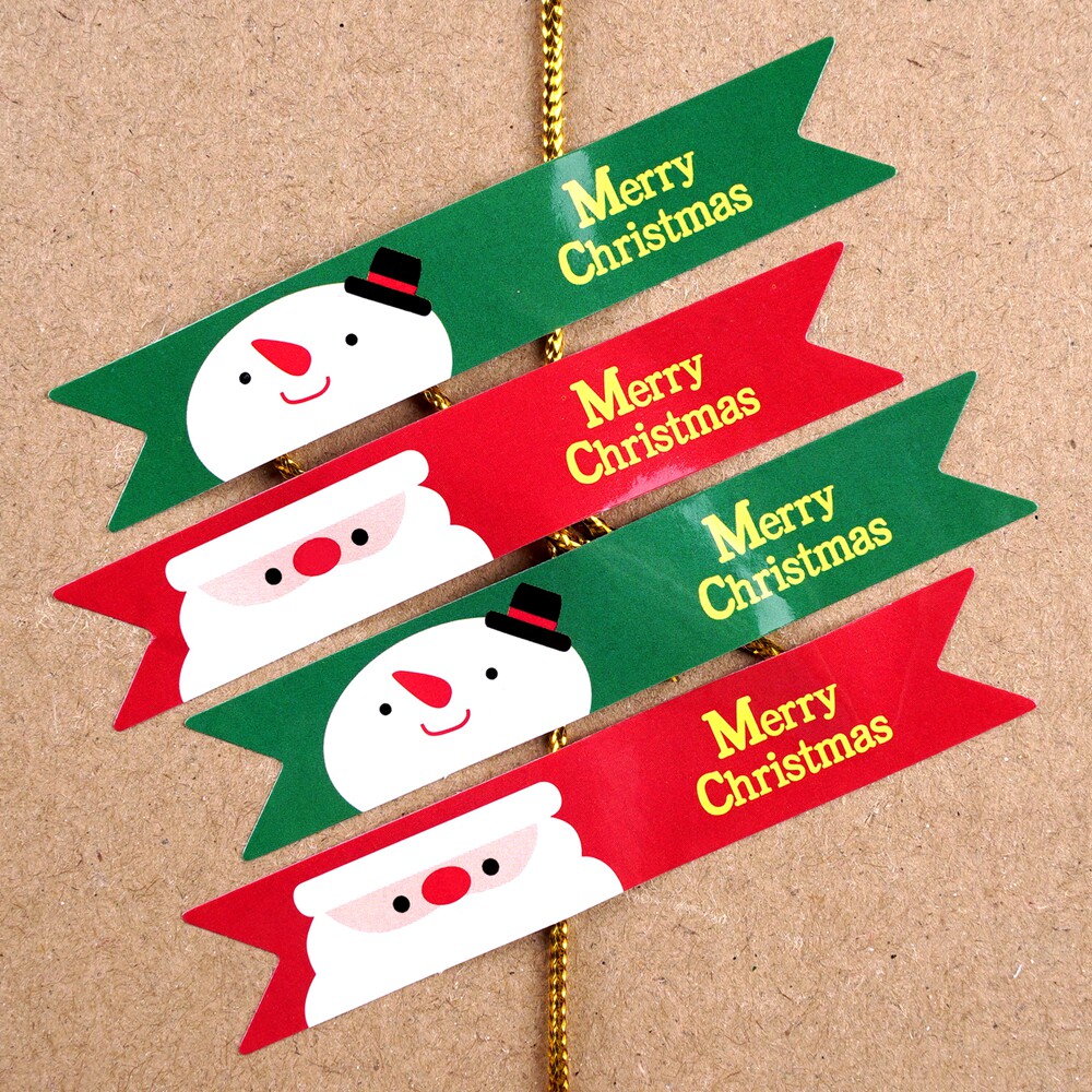 Flag-type Santa Claus snowman closure post Christmas decorations Decorative Post Baking Closure With Gift Sticker 120 sticker price-Taobao