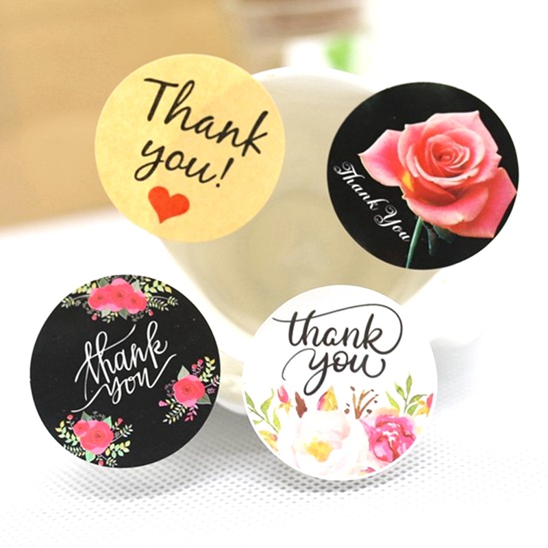 Thankyou rose sealing stickers DIY decorative stickers baking stickers 120 stickers