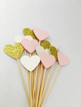 Love cake card 10 sets shiny cake plug creative dessert table decoration decoration 10 sets