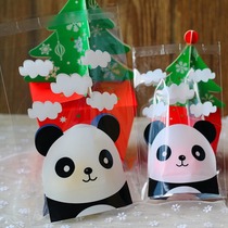 Cute Rolling panda can stand transparent self-adhesive bag gift bag candy bag children gift waterproof bag