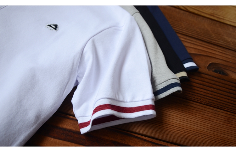 A code Mr. Men 18 Summer New Devil Eye Thêu Áo Lapel POLO Áo sơ mi nam ngắn tay Paul áo phông polo
