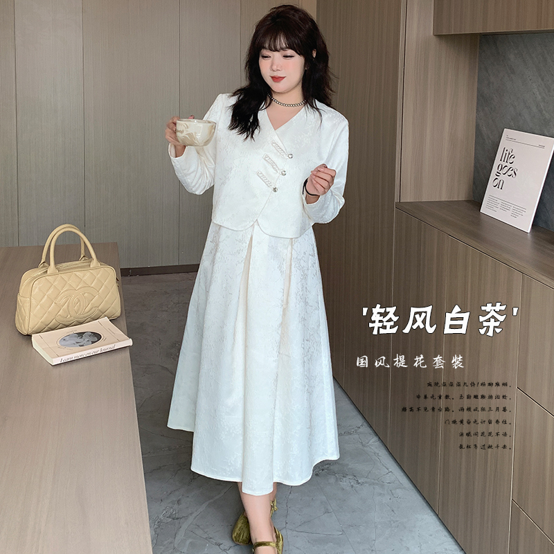 New Chinese Style Women's Plus Size White Dress Bridesmaid Dress Engagement Dress Plus Size Dress for Chubby Girls New Chinese Style Women's Plus Size White Dress Bridesmaid Dress Engagement Dress Plus Size Dress for Chubby Girls