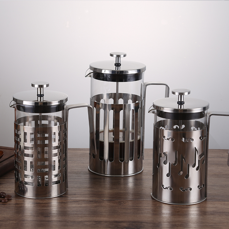 Export 304 stainless steel pressure pot Filter pressure tea pot Tea maker High temperature glass coffee pot tea pot