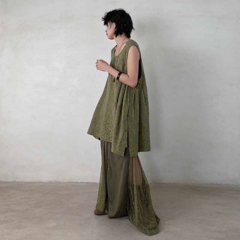 Uxi 2026 Vintage Linen Sleeveless Vest U-Neck Side Button Loose Mid-Length Layered Vest Uxi 2026 Vintage Linen Sleeveless Vest U-Neck Side Button Loose Mid-Length Layered Vest
