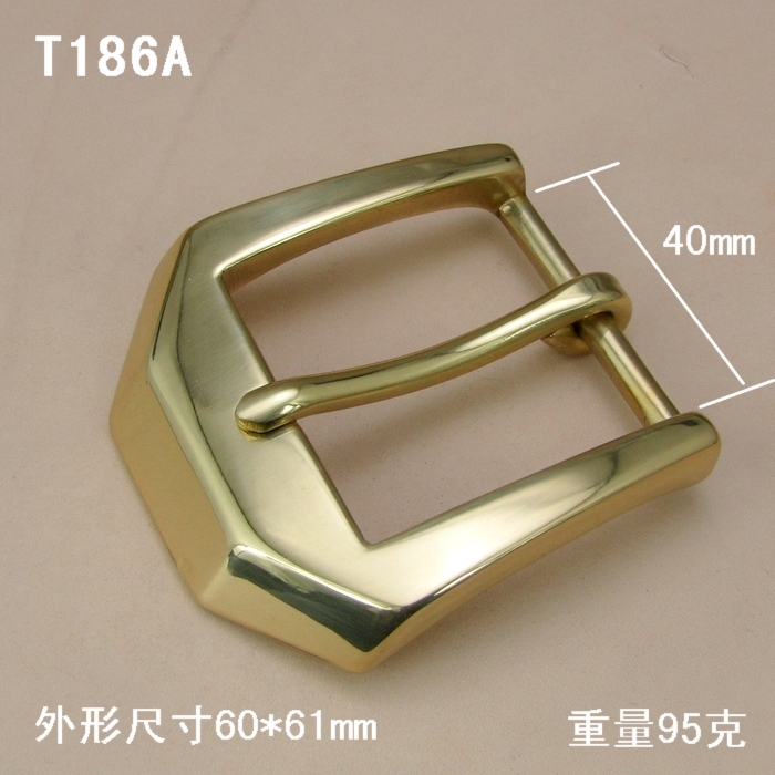 Polished section brass handmade leather strap buckle copper pin buckle leather strap head (T186)