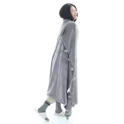 CASTLE GARDEN skin-friendly mink velvet multi-use double-layer casual blanket with wool ball shawl blanket 3SIZE