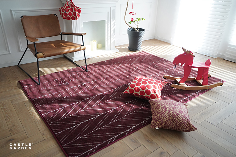 Castle Garden jacquard sang trọng thảm cà phê kháng khuẩn xốp lúa mỳ / đỏ sẫm - Thảm thảm trải sàn phòng khách