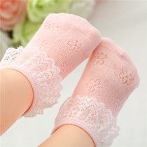 Baby socks cotton spring and summer thin children cotton socks girls Princess children socks baby lace socks Hollow Summer