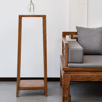 Solid wood flower shelf New Chinese old elm wood flowers a few Ming-style simple incense Several guests hall floor-type indoor shelving