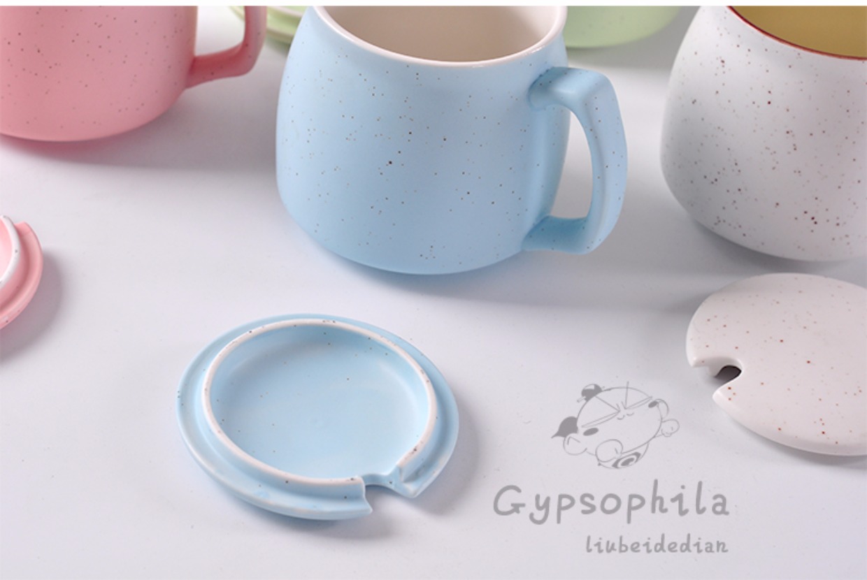 Cốc gốm Gypsophila Phong cách Nhật Bản Cup Bữa sáng Retro Mug Cốc sữa dễ thương Cốc nước Cup Cà phê có nắp chai đựng nước