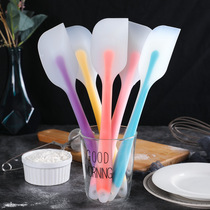 FDA one-piece semi-transparent silicone scraper 28CM large half-through spatula cake spatula cream mix knife small scraper