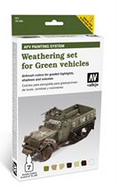 Spanish vallejo(AV paint) 78406 green vehicle old painting set