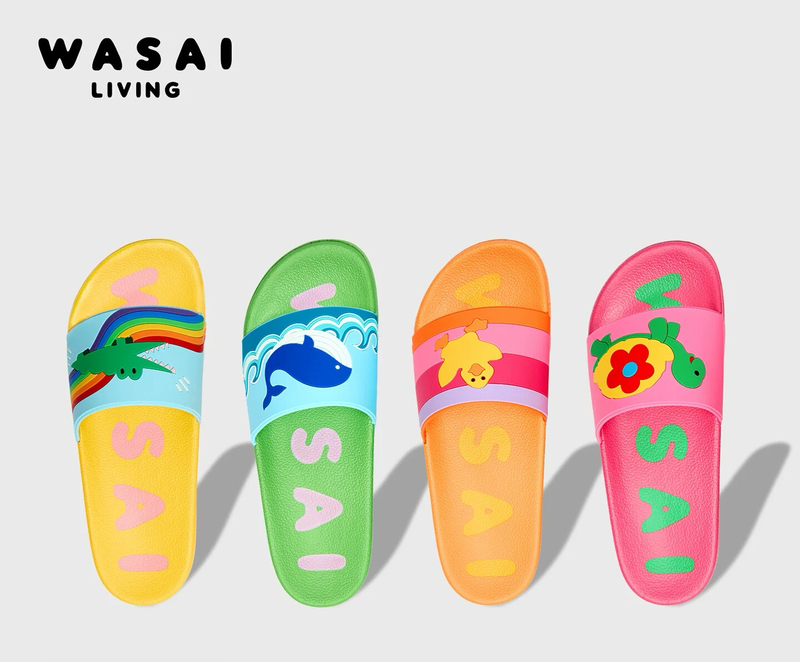 Wasai Living Beach Slippers for Women, Wear-Resistant Indoor Non-Slip Home Sandals, Men's Summer Outdoor Slip-On Trendy Slippers