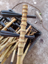 Boutique old Zizhu Jinghu burden rod Arhat bamboo rod Ebony shaft semi-finished piano rod factory direct sales