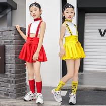 Childrens Girls Games Cheerleading Performance Clothes Hip-Hop Jazz Dance Walk Show Costumes Summer Short Sleeve Set